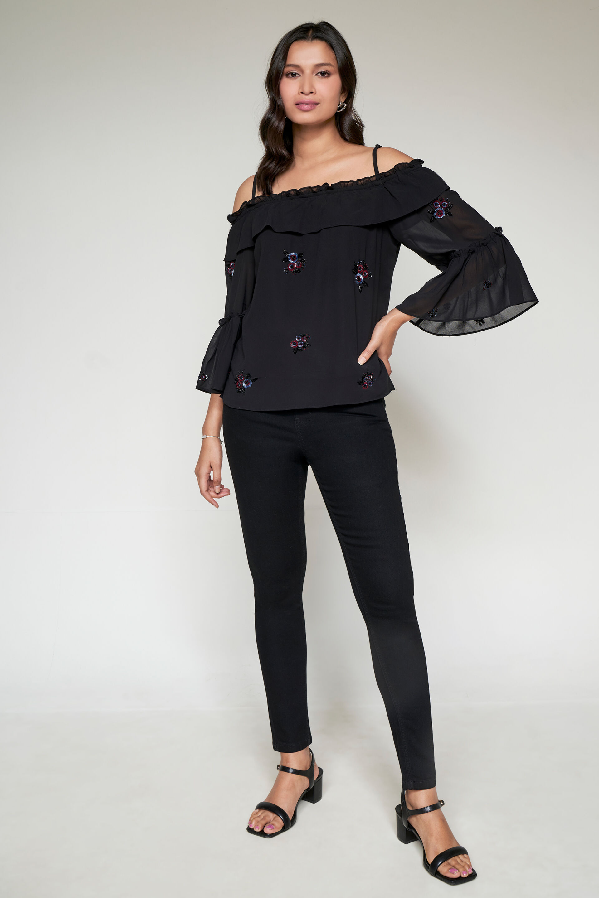 Black Skinny Jeggings, Black, image 2